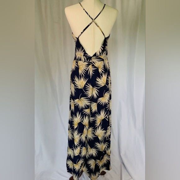 TIMING Jumpsuit Navy Botanical Palm Leaf Print - - Size Small - Picture 4 of 11